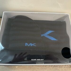 Michael Kors Black and Blue hat and scarf  Set